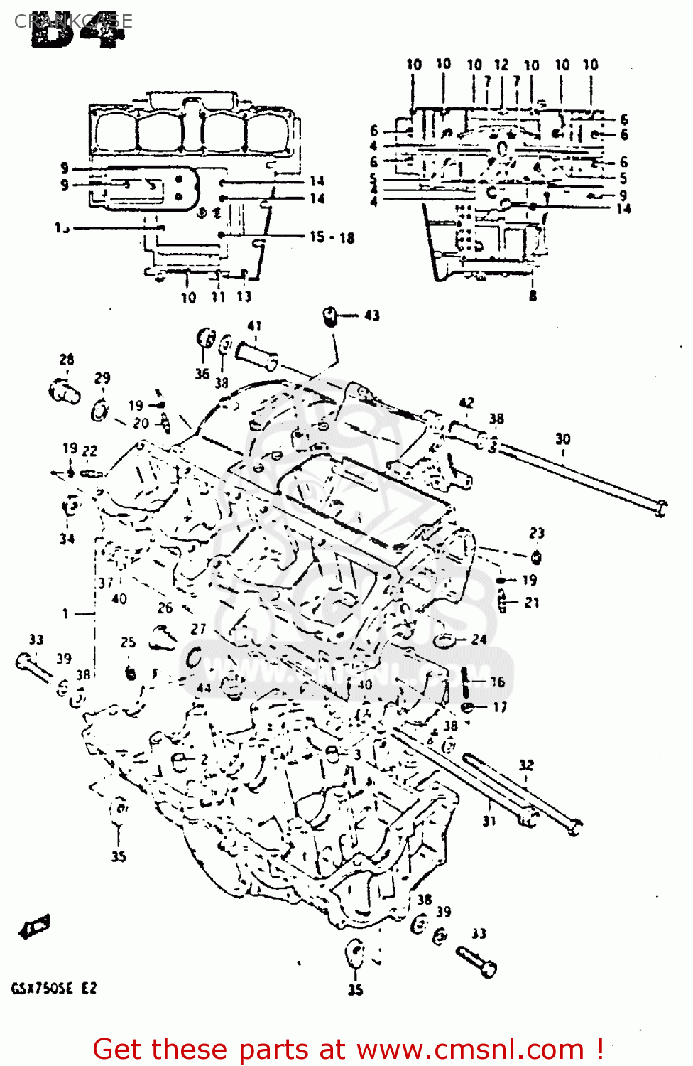 CRANKCASE GSX750S 1984 (E) UNITED KINGDOM (E02)
