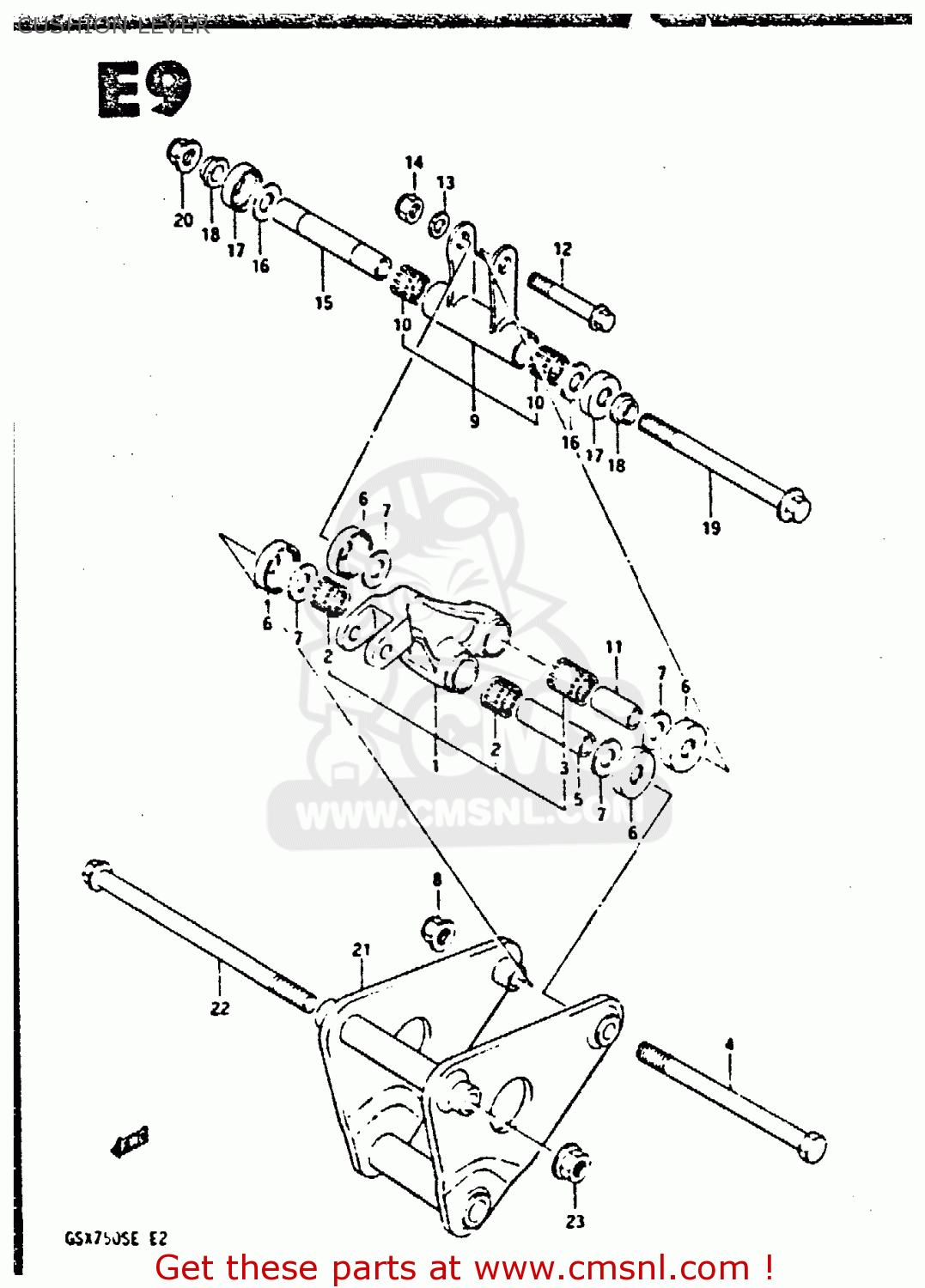 CUSHION LEVER GSX750S 1984 (E) UNITED KINGDOM (E02)