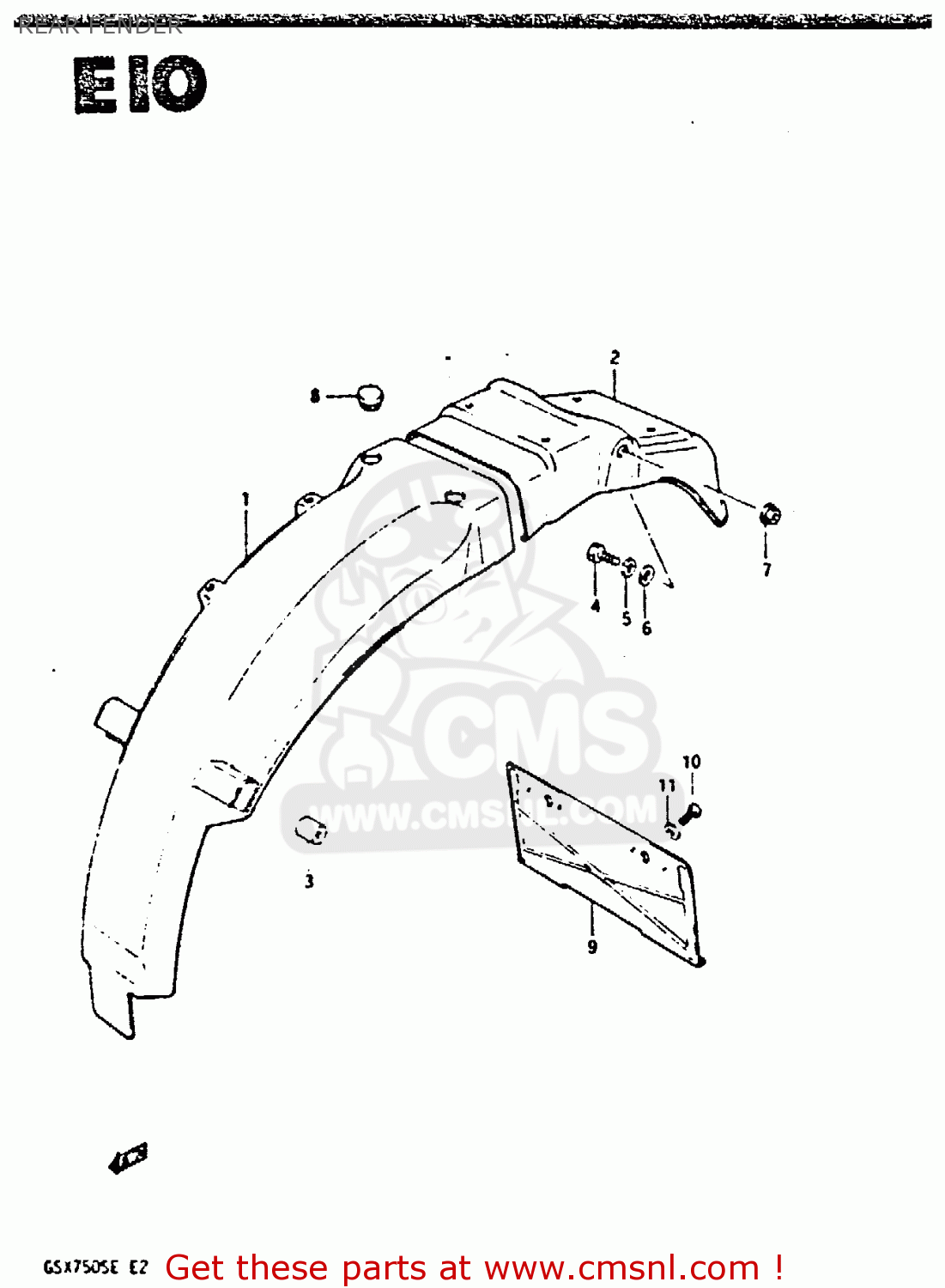 REAR FENDER GSX750S 1984 (E) UNITED KINGDOM (E02)