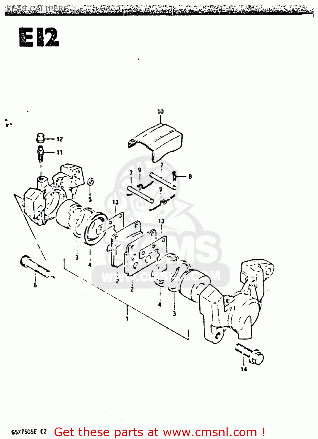 REAR CALIPERS GSX750S 1984 (E) UNITED KINGDOM (E02)