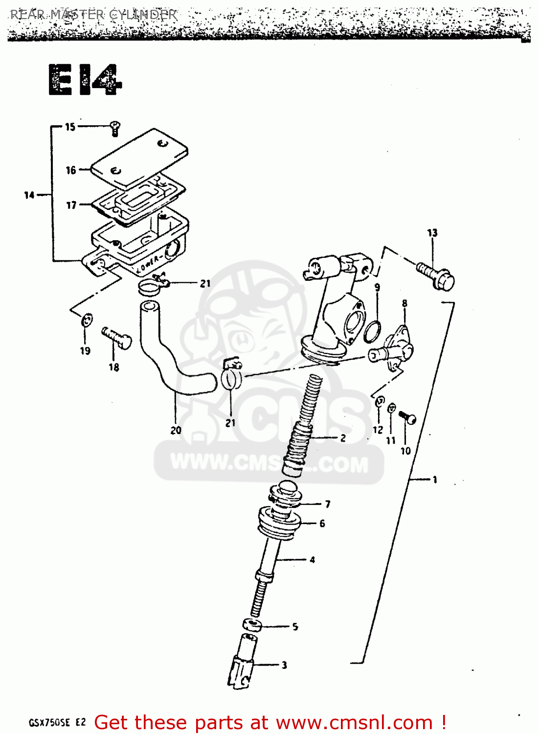 REAR MASTER CYLINDER GSX750S 1984 (E) UNITED KINGDOM (E02)