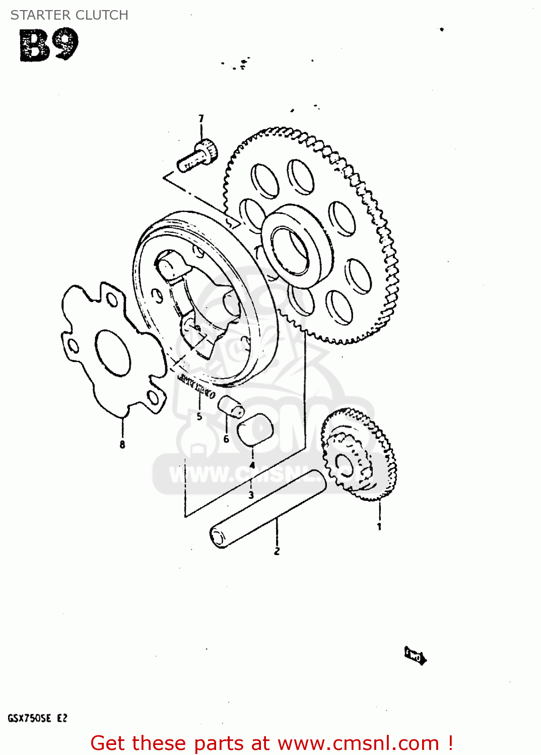 STARTER CLUTCH GSX750S 1984 (E) UNITED KINGDOM (E02)