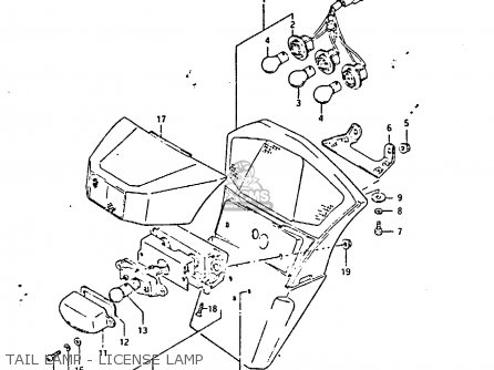 TAIL LAMP - LICENSE LAMP - GSX750S 1984 (E) UNITED KINGDOM (E02)
