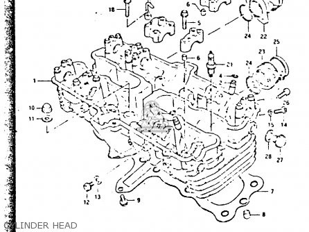 CYLINDER HEAD - GSX750S 1984 (E) UNITED KINGDOM (E02)