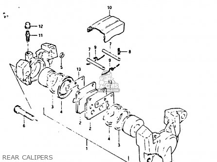 REAR CALIPERS - GSX750S 1984 (E) UNITED KINGDOM (E02)