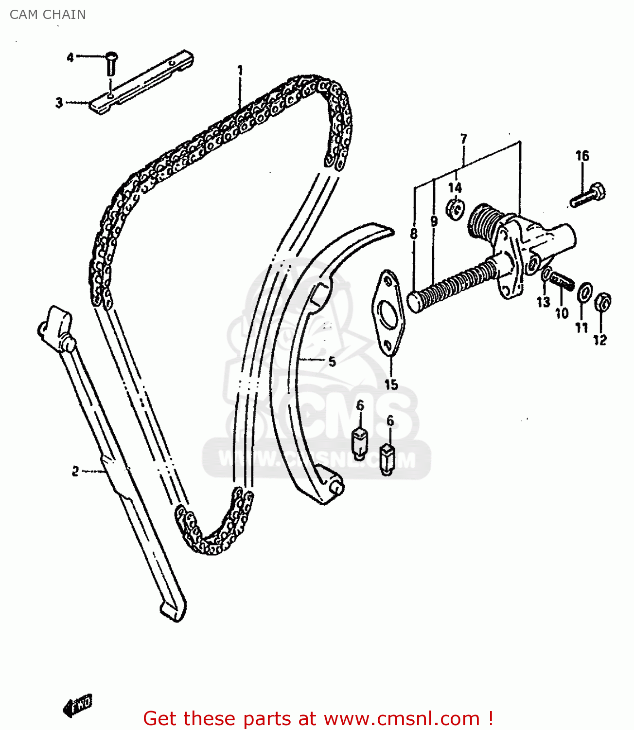 CAM CHAIN GSX750S KATANA 1982 (Z) 1 2 4 6 15 16 17 18 21 22 24 25 26 30 39