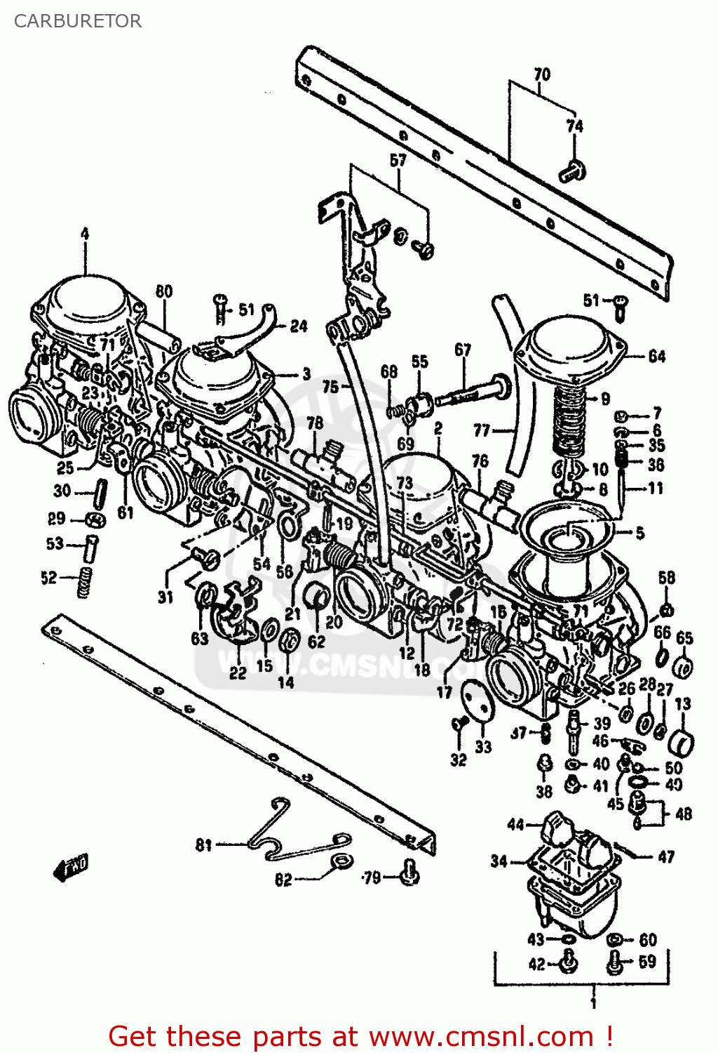 CARBURETOR GSX750S KATANA 1982 (Z) 1 2 4 6 15 16 17 18 21 22 24 25 26 30 39