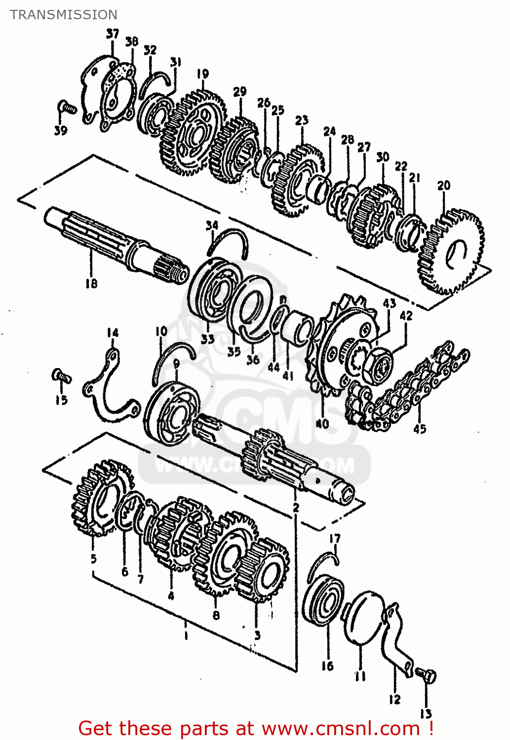 TRANSMISSION GSX750S KATANA 1982 (Z) 1 2 4 6 15 16 17 18 21 22 24 25 26 30 39