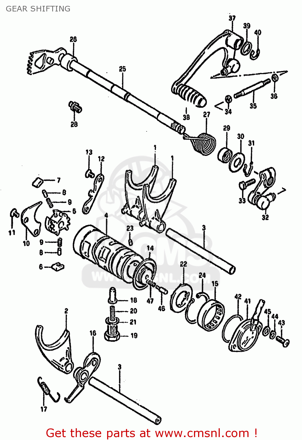 GEAR SHIFTING GSX750S KATANA 1982 (Z) 1 2 4 6 15 16 17 18 21 22 24 25 26 30 39
