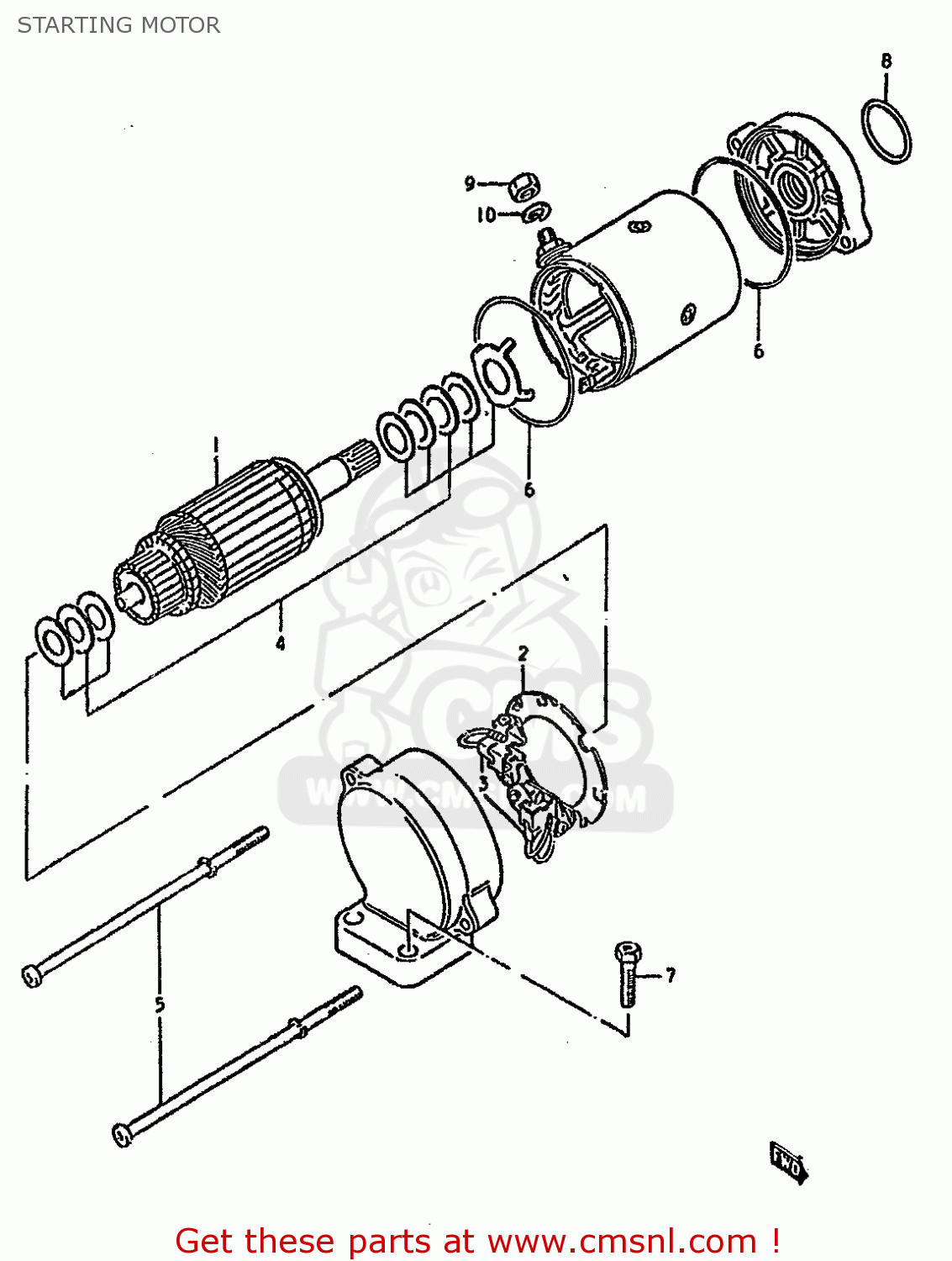 STARTING MOTOR GSX750S KATANA 1982 (Z) 1 2 4 6 15 16 17 18 21 22 24 25 26 30 39