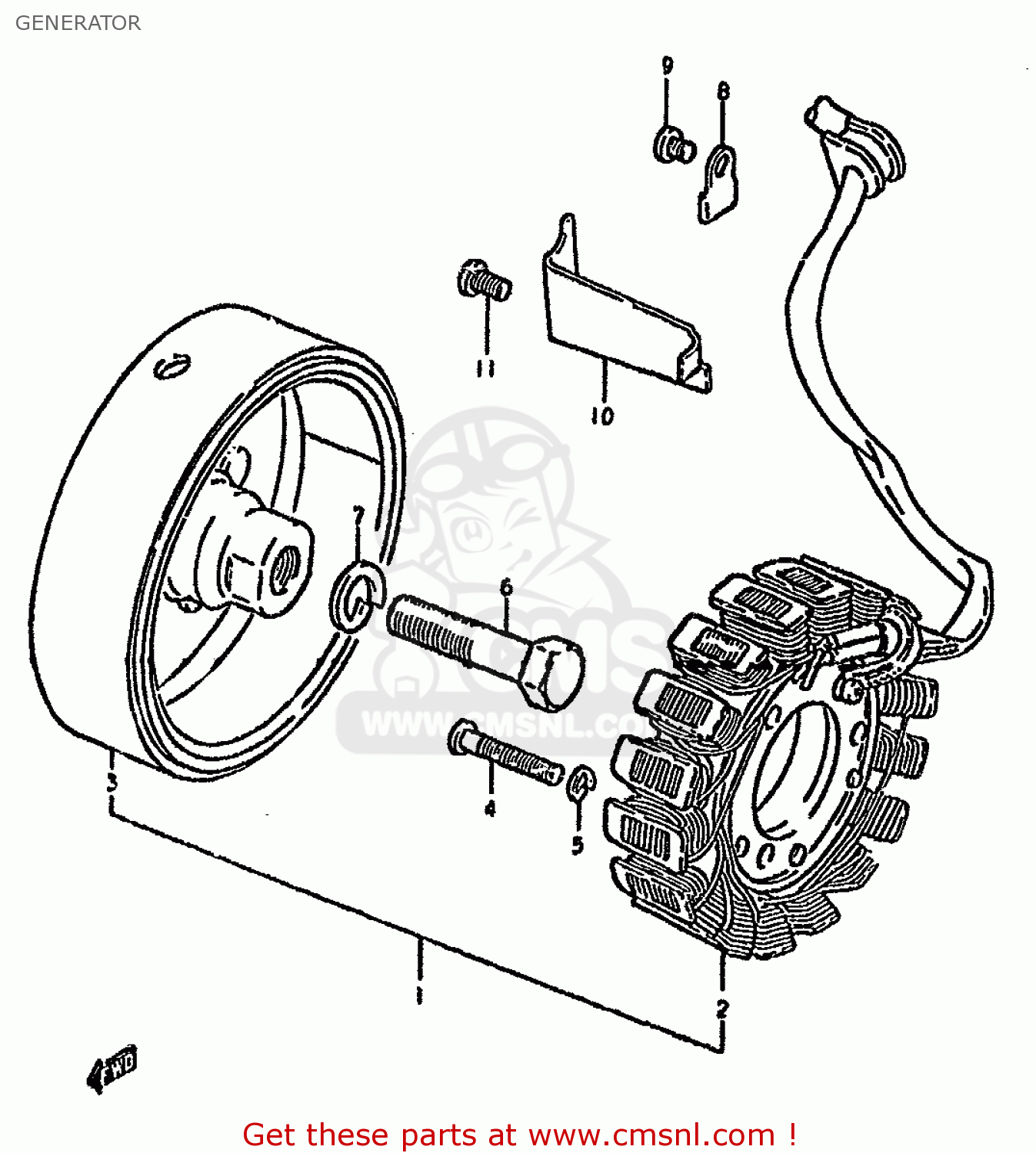 GENERATOR GSX750S KATANA 1982 (Z) 1 2 4 6 15 16 17 18 21 22 24 25 26 30 39