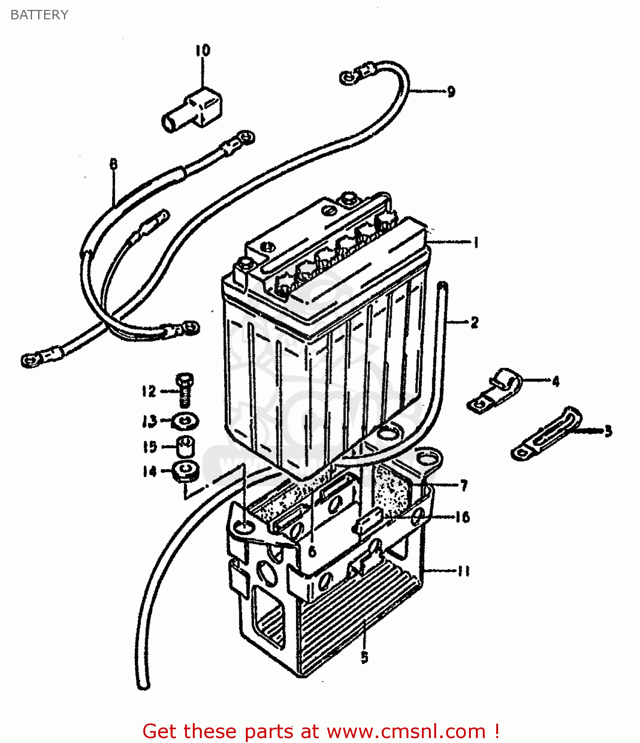 BATTERY GSX750S KATANA 1982 (Z) 1 2 4 6 15 16 17 18 21 22 24 25 26 30 39