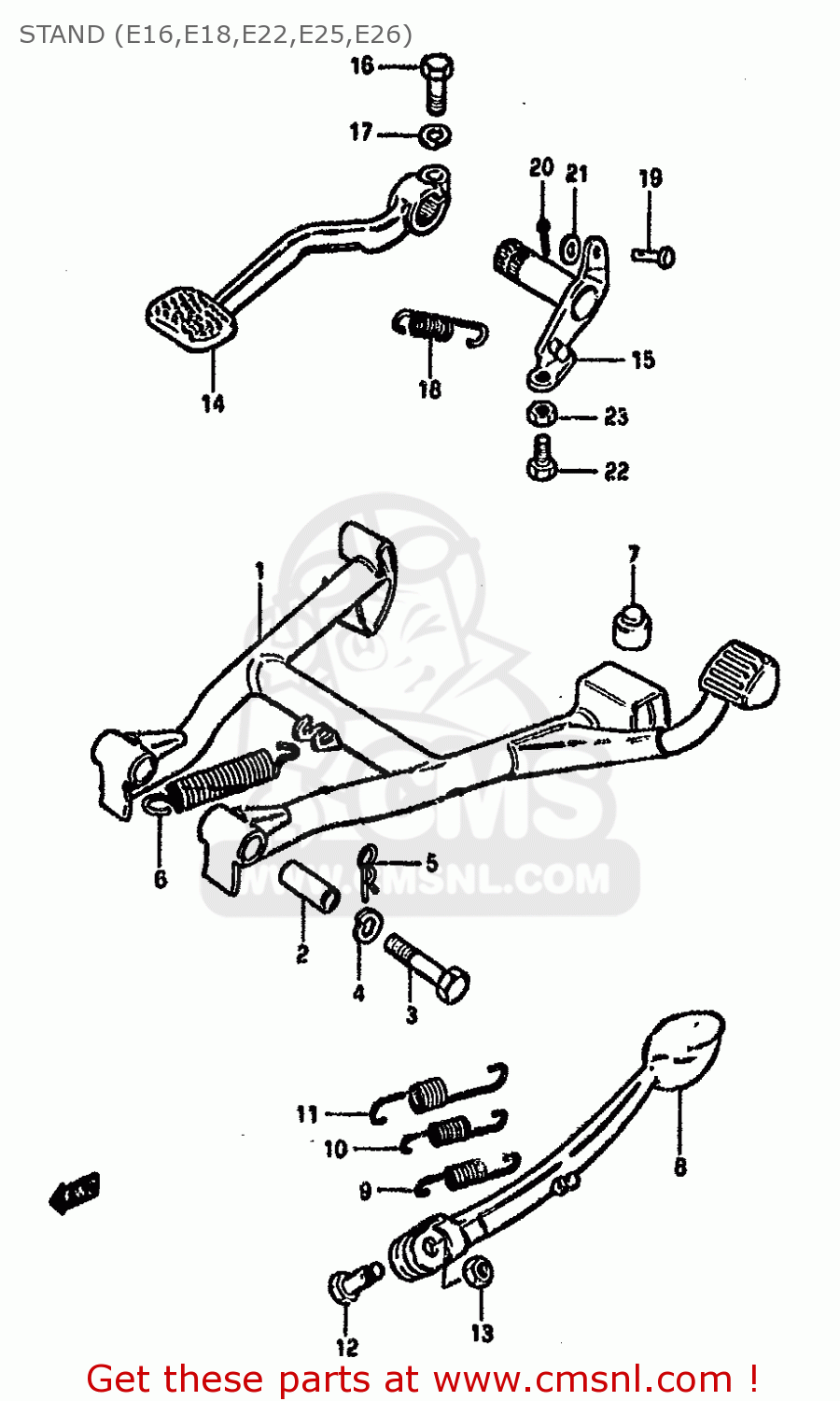 STAND (E16,E18,E22,E25,E26) GSX750S KATANA 1982 (Z) 1 2 4 6 15 16 17 18 21 22 24 25 26 30 39