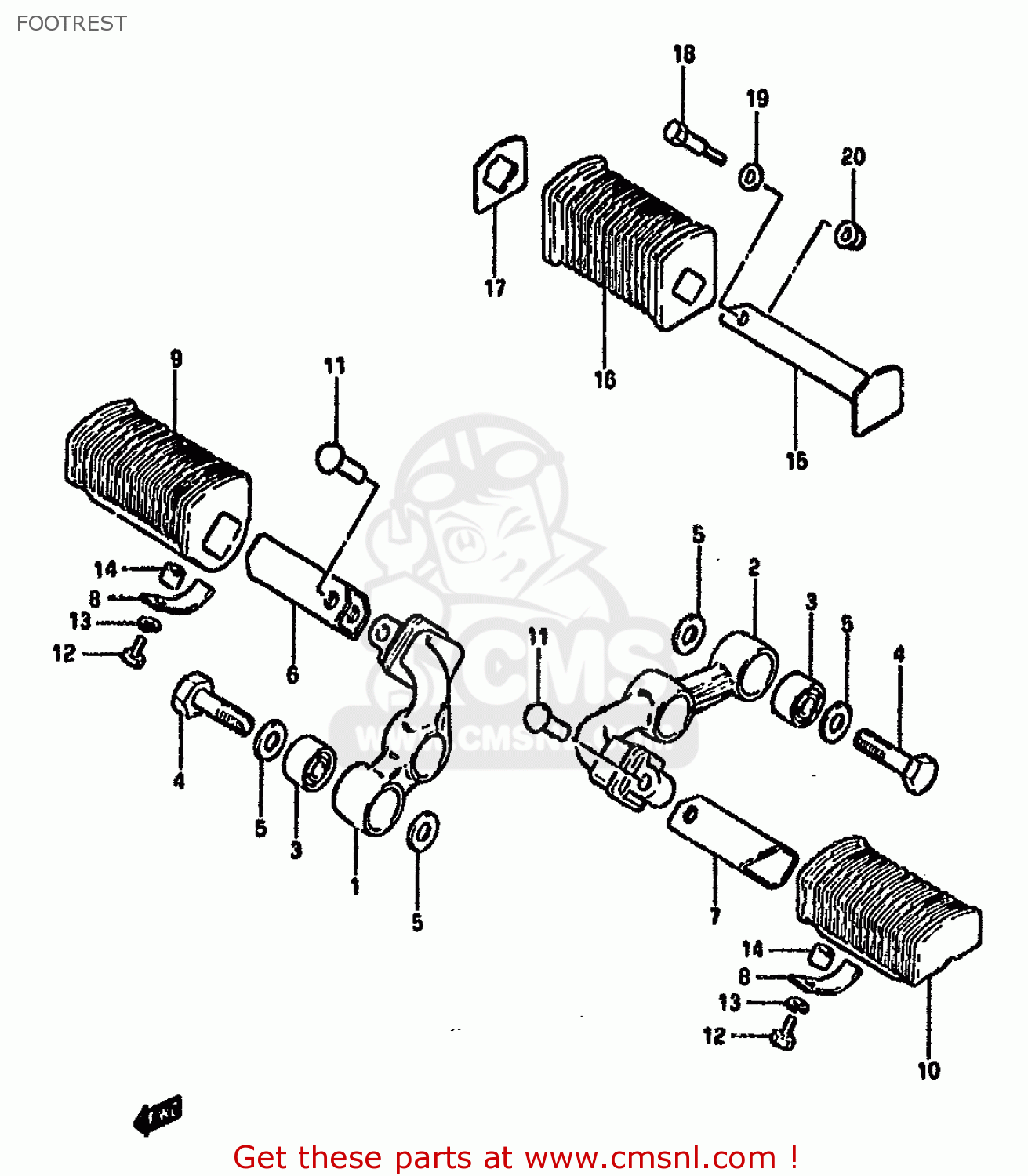 FOOTREST GSX750S KATANA 1982 (Z) 1 2 4 6 15 16 17 18 21 22 24 25 26 30 39