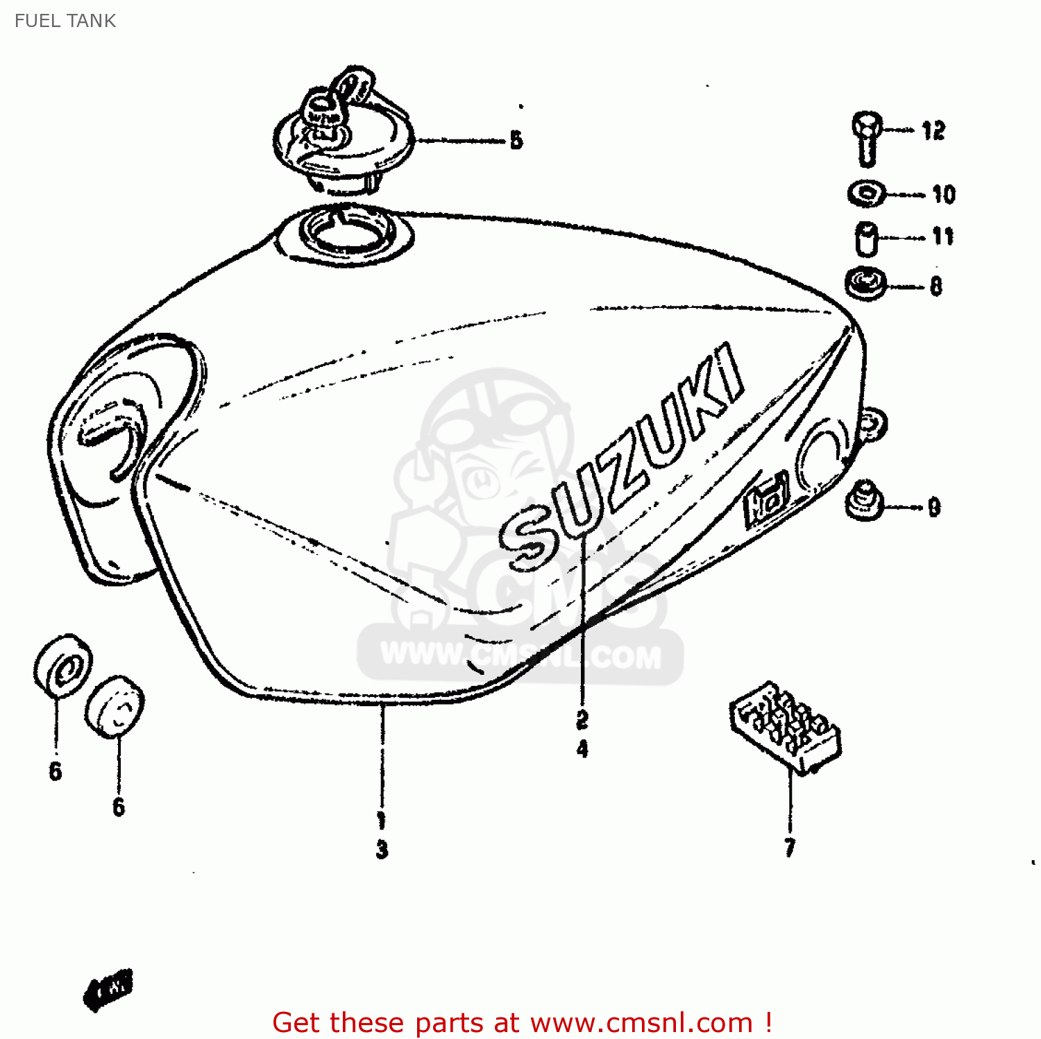 FUEL TANK GSX750S KATANA 1982 (Z) 1 2 4 6 15 16 17 18 21 22 24 25 26 30 39