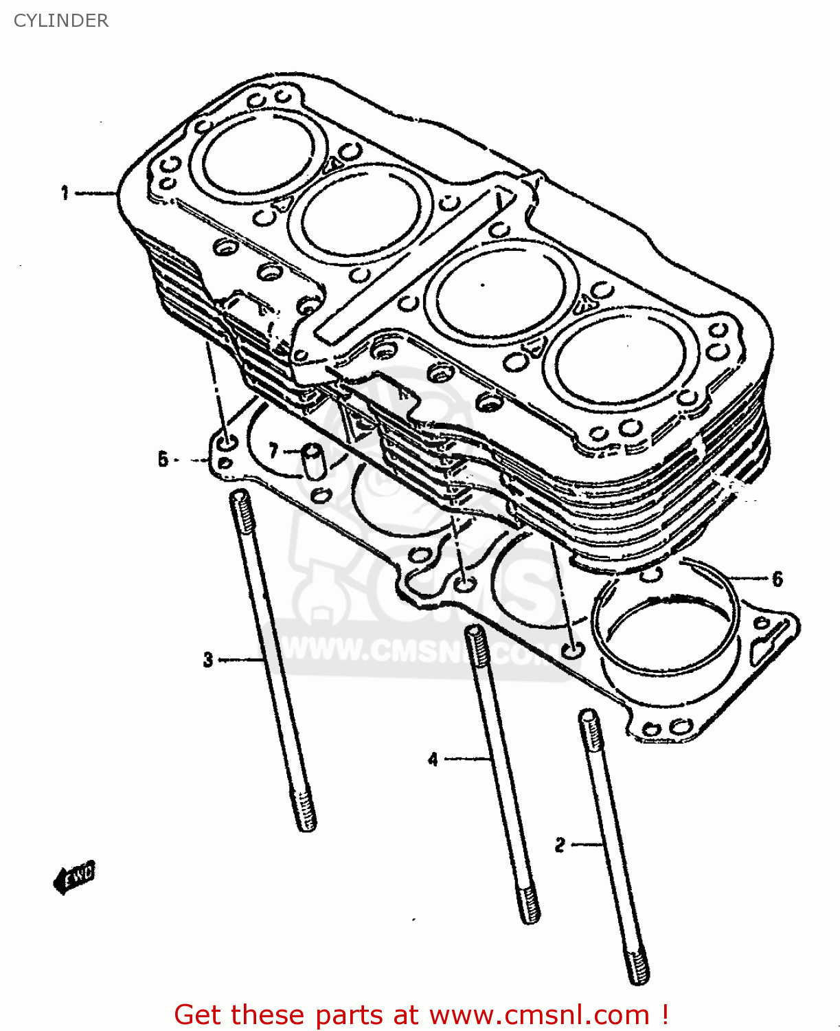 CYLINDER GSX750S KATANA 1982 (Z) 1 2 4 6 15 16 17 18 21 22 24 25 26 30 39