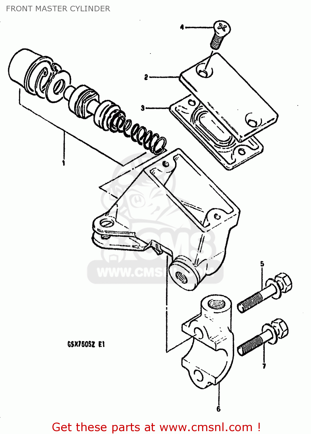 FRONT MASTER CYLINDER GSX750S KATANA 1982 (Z) 1 2 4 6 15 16 17 18 21 22 24 25 26 30 39