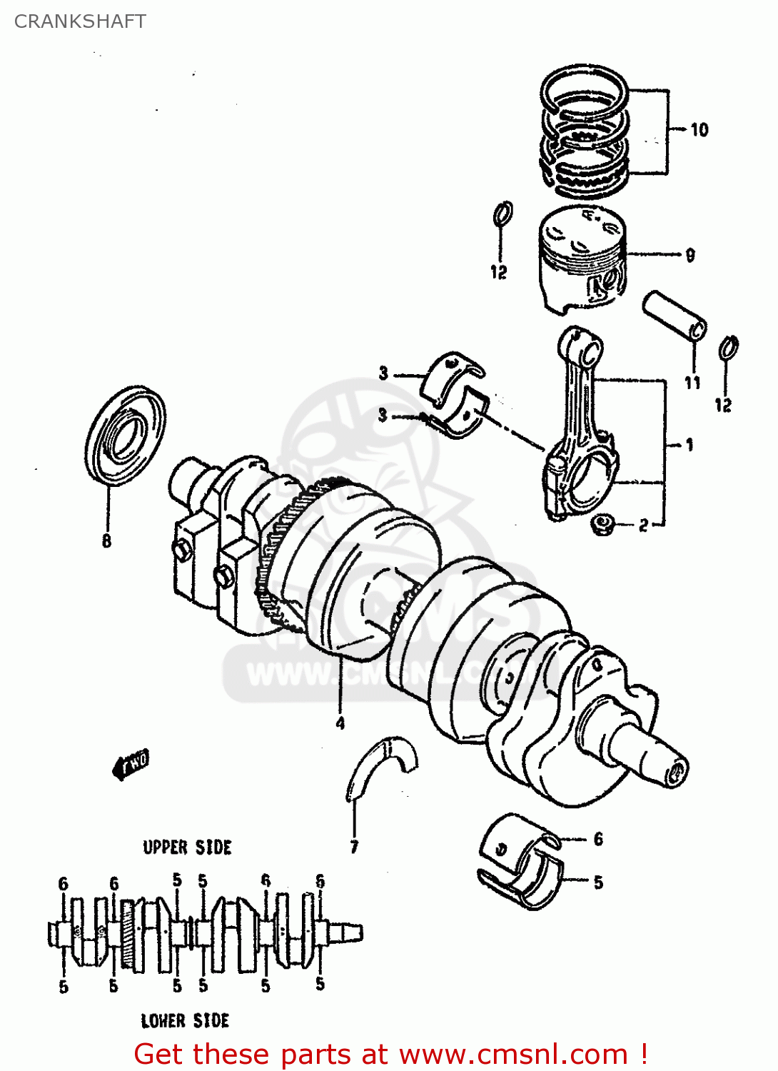 CRANKSHAFT GSX750S KATANA 1982 (Z) 1 2 4 6 15 16 17 18 21 22 24 25 26 30 39
