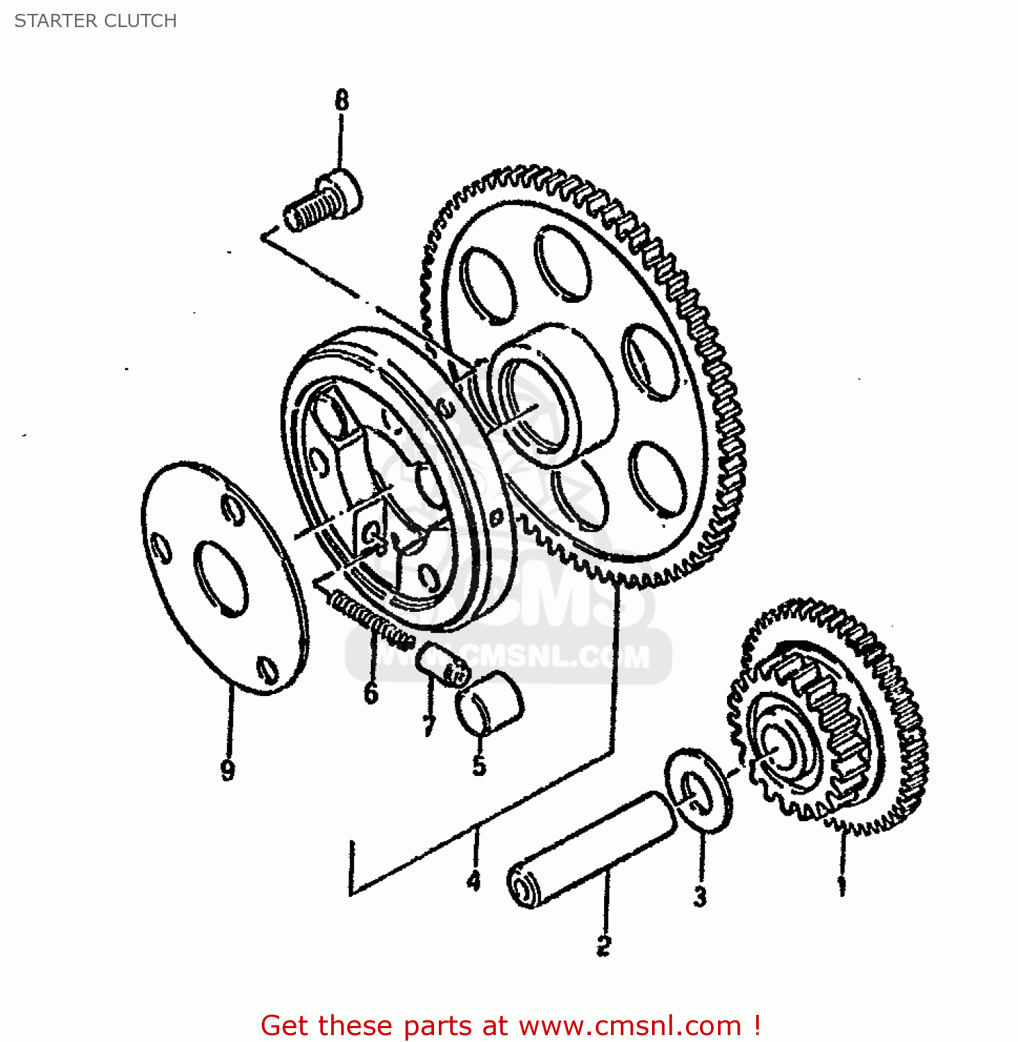 STARTER CLUTCH GSX750S KATANA 1982 (Z) 1 2 4 6 15 16 17 18 21 22 24 25 26 30 39