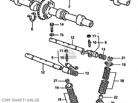 CAM SHAFT-VALVE - GSX750S KATANA 1982 (Z) 1 2 4 6 15 16 17 18 21 22 24 25 26 30 39
