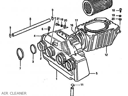 AIR CLEANER - GSX750S KATANA 1982 (Z) 1 2 4 6 15 16 17 18 21 22 24 25 26 30 39