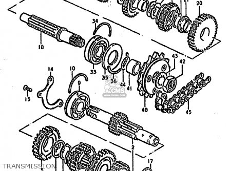 TRANSMISSION - GSX750S KATANA 1982 (Z) 1 2 4 6 15 16 17 18 21 22 24 25 26 30 39