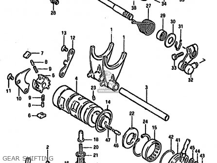 GEAR SHIFTING - GSX750S KATANA 1982 (Z) 1 2 4 6 15 16 17 18 21 22 24 25 26 30 39