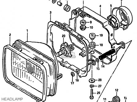 HEADLAMP - GSX750S KATANA 1982 (Z) 1 2 4 6 15 16 17 18 21 22 24 25 26 30 39