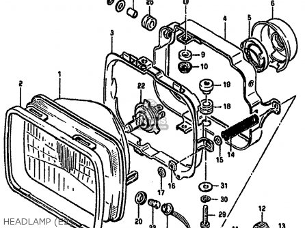 HEADLAMP (E2) - GSX750S KATANA 1982 (Z) 1 2 4 6 15 16 17 18 21 22 24 25 26 30 39