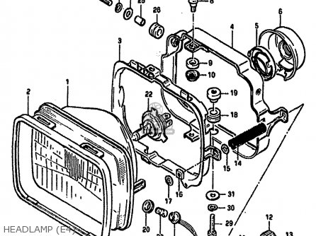 HEADLAMP (E4) - GSX750S KATANA 1982 (Z) 1 2 4 6 15 16 17 18 21 22 24 25 26 30 39
