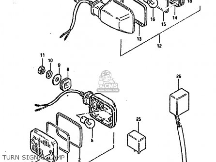 TURN SIGNAL LAMP - GSX750S KATANA 1982 (Z) 1 2 4 6 15 16 17 18 21 22 24 25 26 30 39