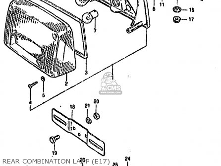 REAR COMBINATION LAMP (E17) - GSX750S KATANA 1982 (Z) 1 2 4 6 15 16 17 18 21 22 24 25 26 30 39