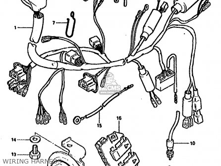 WIRING HARNESS - GSX750S KATANA 1982 (Z) 1 2 4 6 15 16 17 18 21 22 24 25 26 30 39