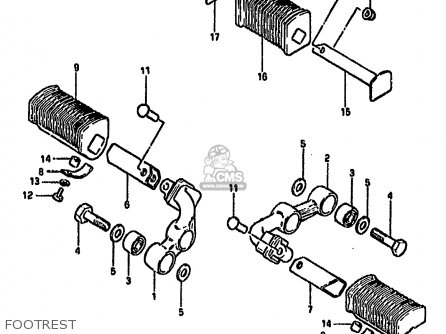 FOOTREST - GSX750S KATANA 1982 (Z) 1 2 4 6 15 16 17 18 21 22 24 25 26 30 39