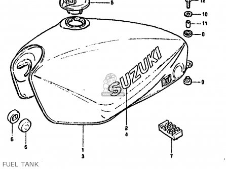 FUEL TANK - GSX750S KATANA 1982 (Z) 1 2 4 6 15 16 17 18 21 22 24 25 26 30 39