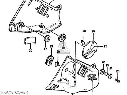 FRAME COVER - GSX750S KATANA 1982 (Z) 1 2 4 6 15 16 17 18 21 22 24 25 26 30 39