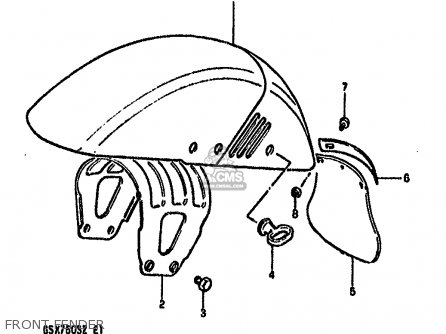 FRONT FENDER - GSX750S KATANA 1982 (Z) 1 2 4 6 15 16 17 18 21 22 24 25 26 30 39