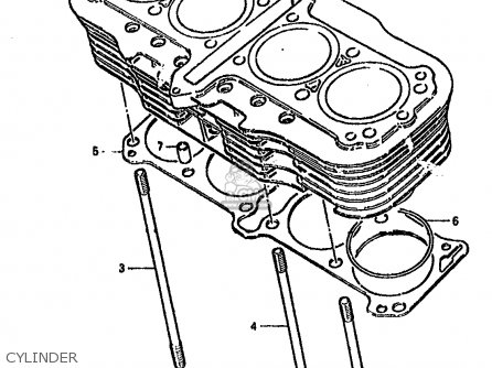 CYLINDER - GSX750S KATANA 1982 (Z) 1 2 4 6 15 16 17 18 21 22 24 25 26 30 39