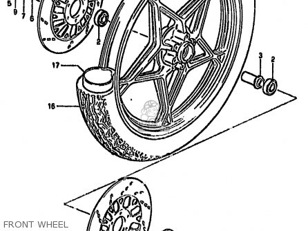FRONT WHEEL - GSX750S KATANA 1982 (Z) 1 2 4 6 15 16 17 18 21 22 24 25 26 30 39