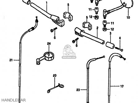 HANDLEBAR - GSX750S KATANA 1982 (Z) 1 2 4 6 15 16 17 18 21 22 24 25 26 30 39