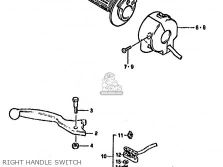 RIGHT HANDLE SWITCH - GSX750S KATANA 1982 (Z) 1 2 4 6 15 16 17 18 21 22 24 25 26 30 39