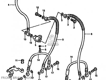 FRONT BRAKE HOSE - GSX750S KATANA 1982 (Z) 1 2 4 6 15 16 17 18 21 22 24 25 26 30 39