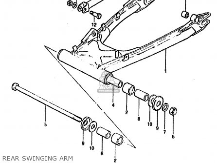 REAR SWINGING ARM - GSX750S KATANA 1982 (Z) 1 2 4 6 15 16 17 18 21 22 24 25 26 30 39