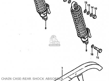 CHAIN CASE-REAR SHOCK ABSORBER - GSX750S KATANA 1982 (Z) 1 2 4 6 15 16 17 18 21 22 24 25 26 30 39