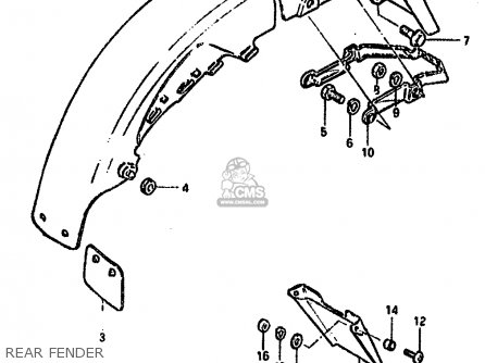 REAR FENDER - GSX750S KATANA 1982 (Z) 1 2 4 6 15 16 17 18 21 22 24 25 26 30 39