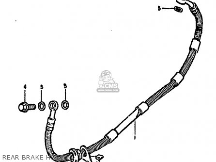 REAR BRAKE HOSE - GSX750S KATANA 1982 (Z) 1 2 4 6 15 16 17 18 21 22 24 25 26 30 39