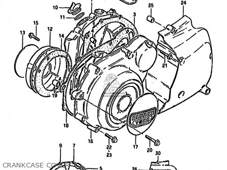 CRANKCASE COVER - GSX750S KATANA 1982 (Z) 1 2 4 6 15 16 17 18 21 22 24 25 26 30 39
