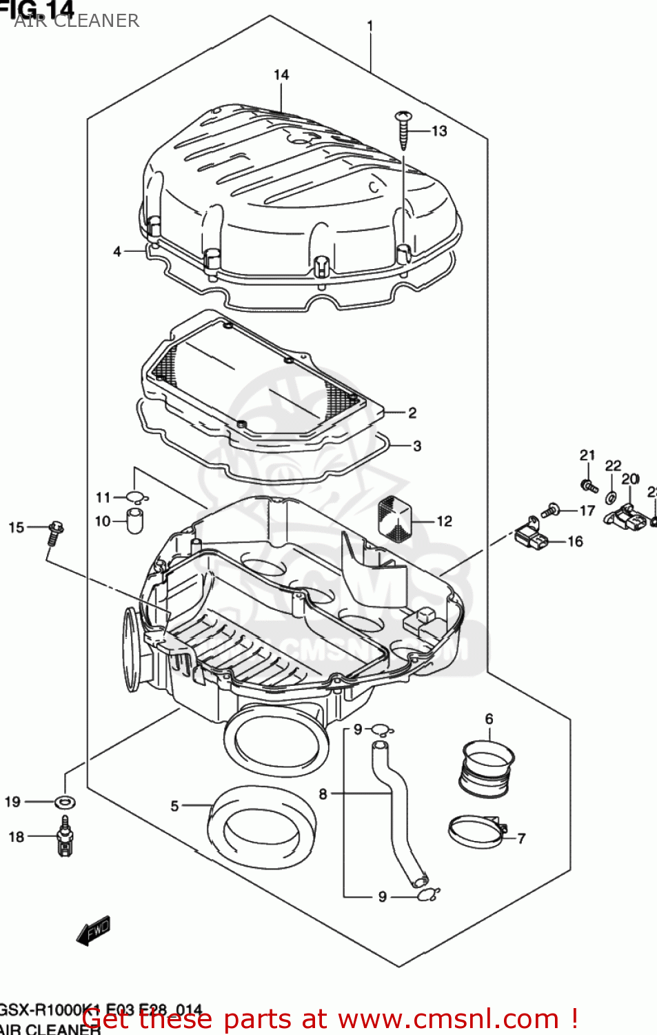 AIR CLEANER GSXR1000 2001 (K1) USA (E03)