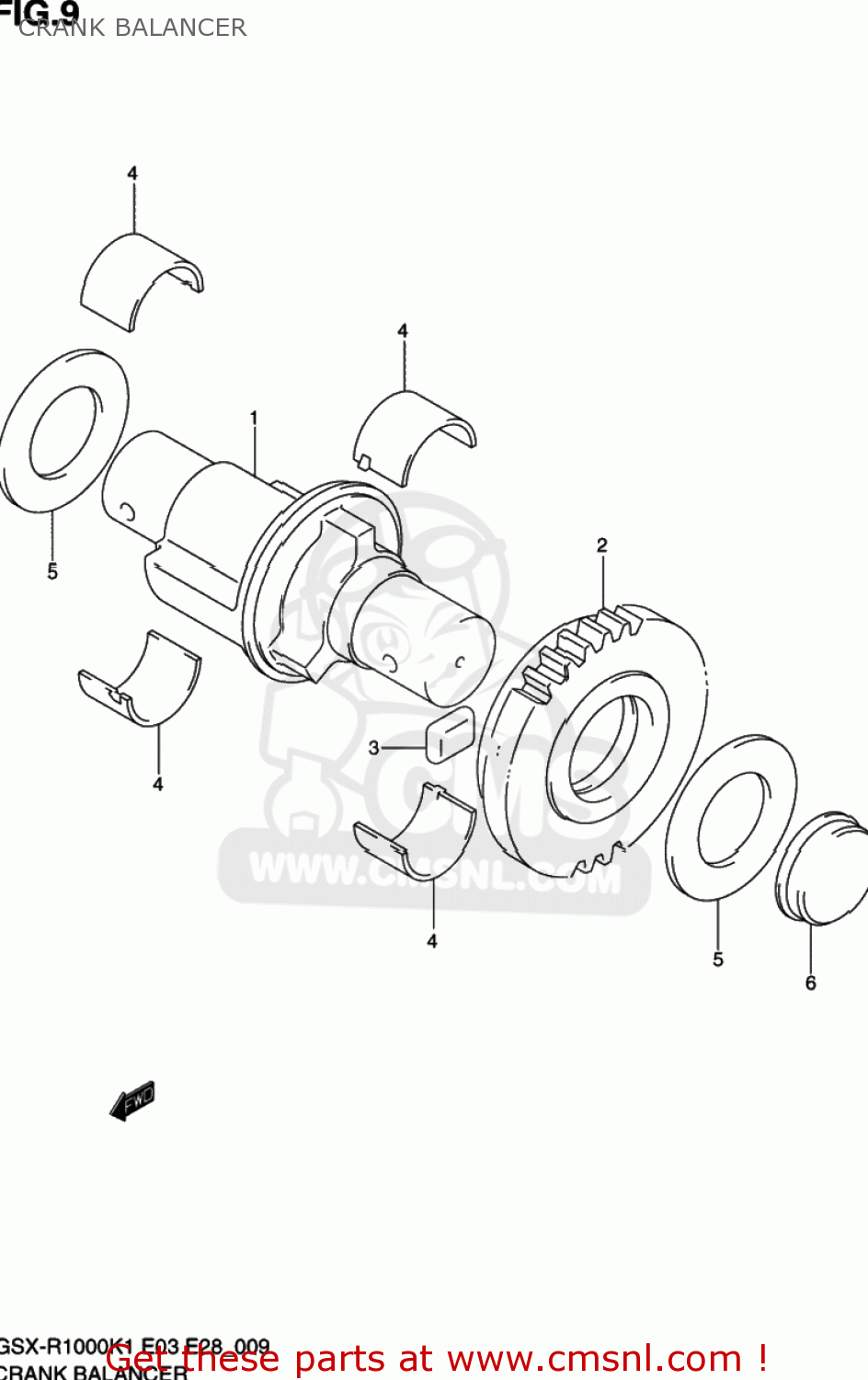 CRANK BALANCER GSXR1000 2001 (K1) USA (E03)