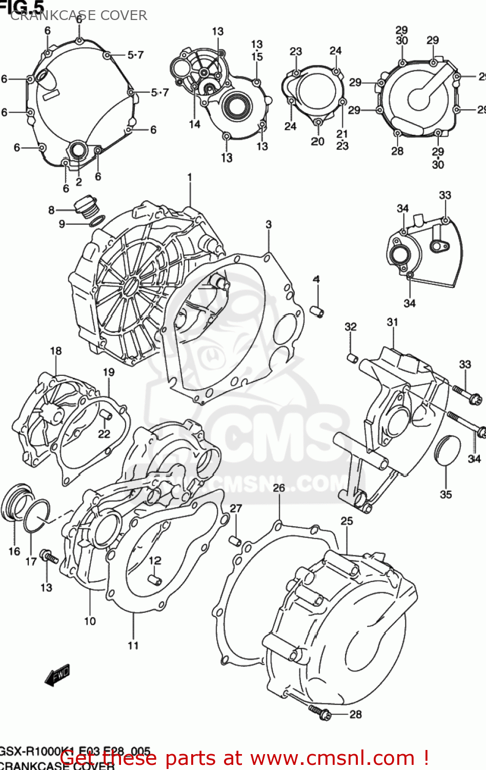 CRANKCASE COVER GSXR1000 2001 (K1) USA (E03)